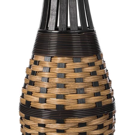 Uniquewise Elegant 34-inch-tall Trumpet Style Floor Vase - Bamboo Rope Accent, Brown Modern Statement Vase QI004079
